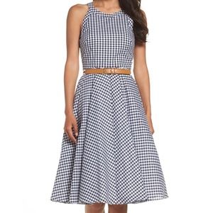 Eliza J Gingham Dress with Belt